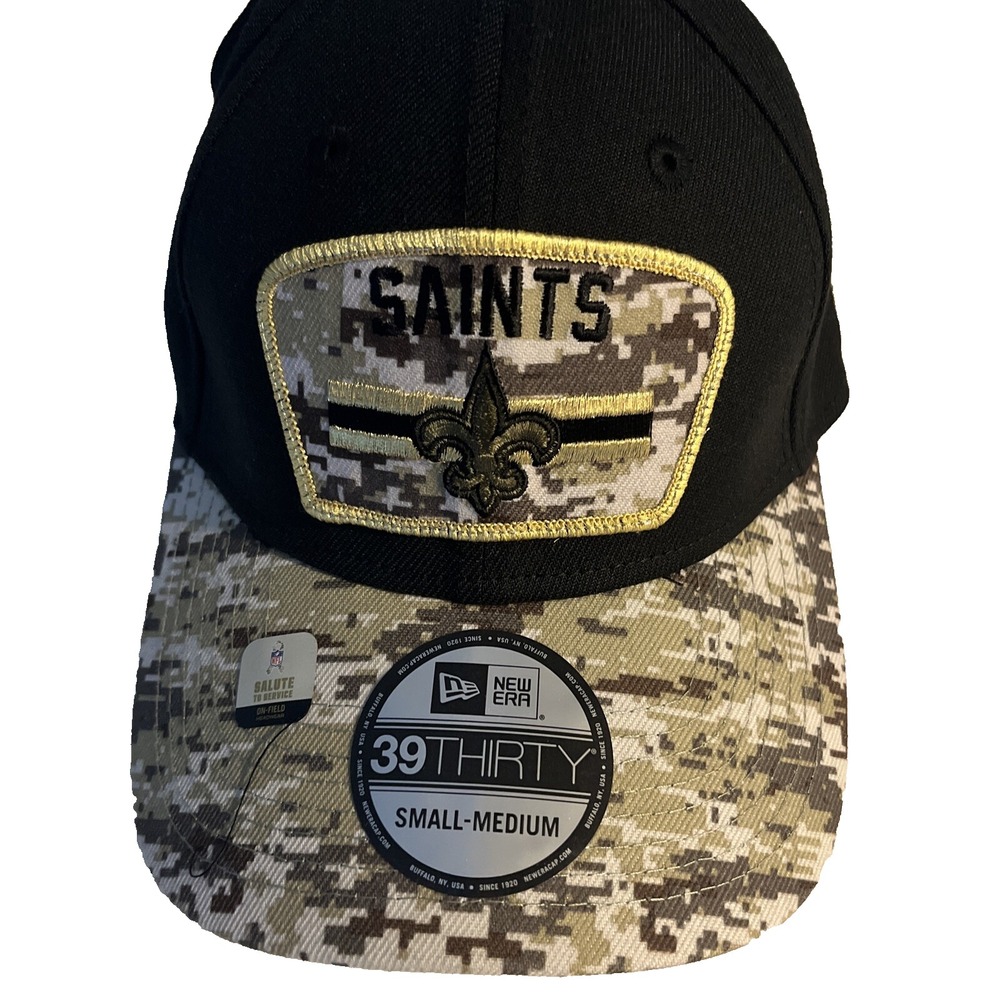 NWT New Era Men's New Orleans Saints Salute to Service 39Thirty Cap Hat S/M